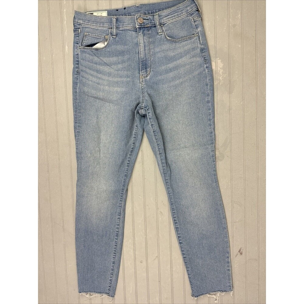 Gap Size 27 4P Petite Womens Jeans Jeggings Hi Rise Stretch Light Wash Raw Hem